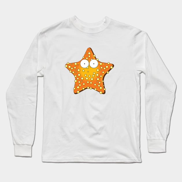 Cartoon Starfish Long Sleeve T-Shirt by nickemporium1